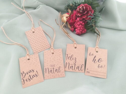 Tag Natal em Papel Kraft