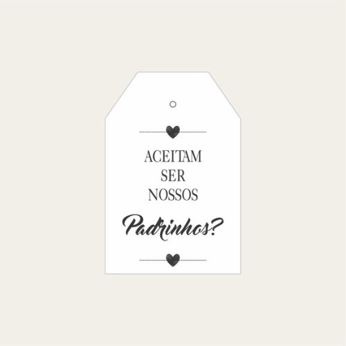 Tag para Convite de Padrinhos