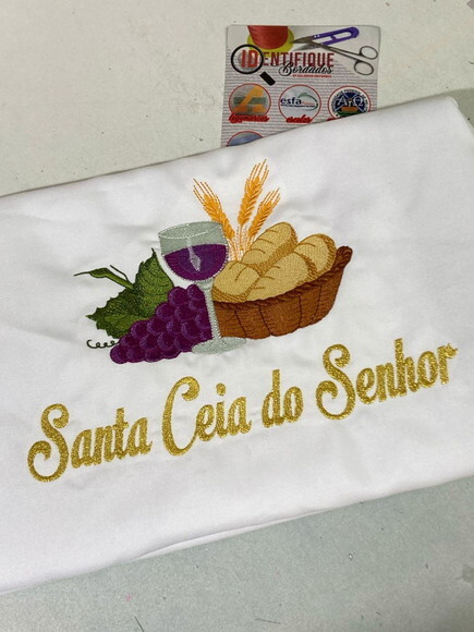 Toalha Bordada Santa Ceia do Senhor