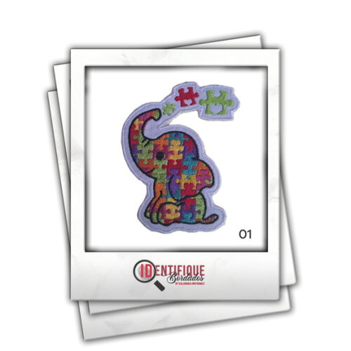 Patch Bordado Termocolante Autismo - Elefante da Consciencia