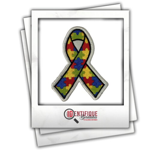 Patch Bordado Termocolante Laço Autismo 02