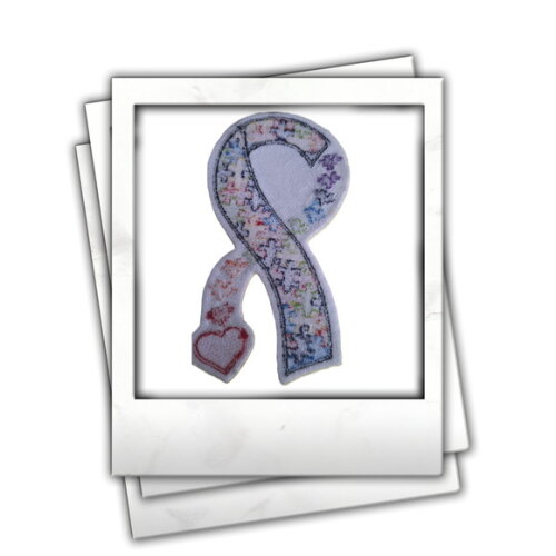 Patch Bordado Termocolante Laço Autismo