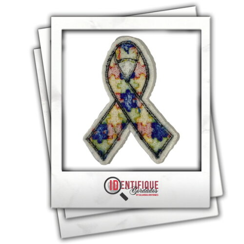 Patch Bordado Termocolante Laço Autismo 02