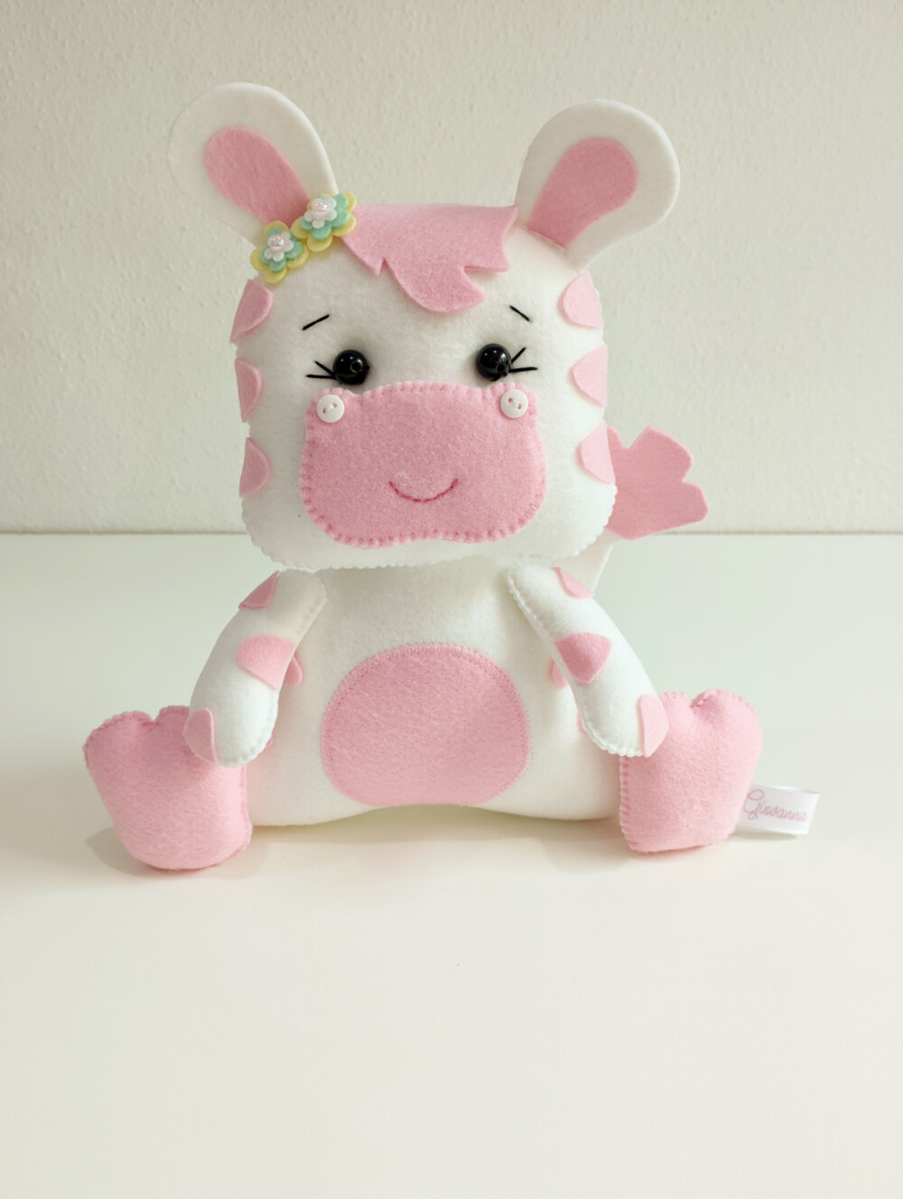 Centro de mesa Safári Rosa Baby em feltro