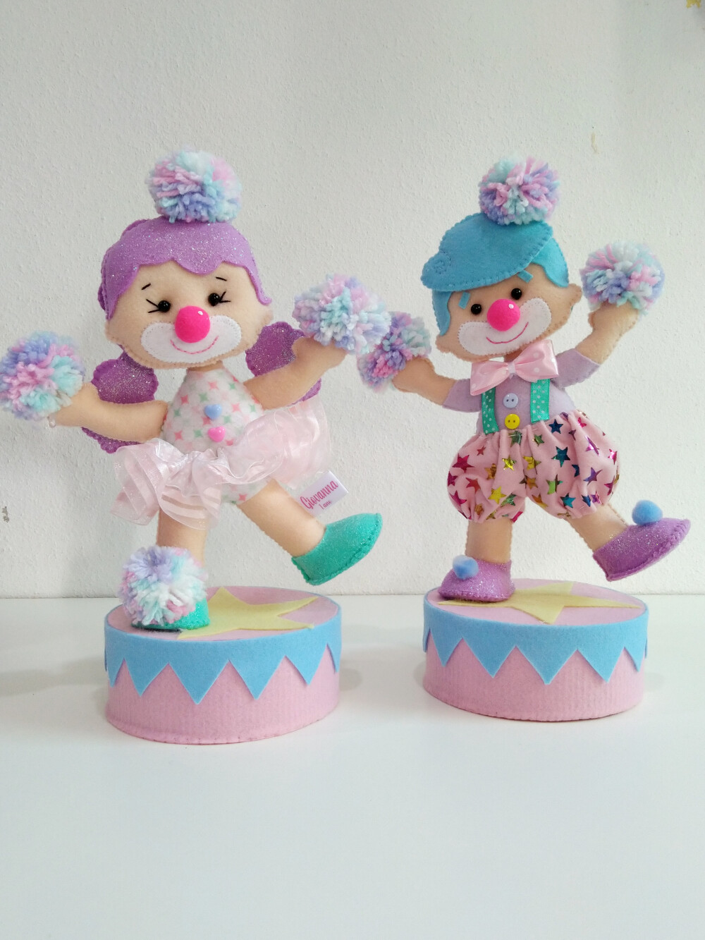 Centro de mesa Circo baby rosa em feltro