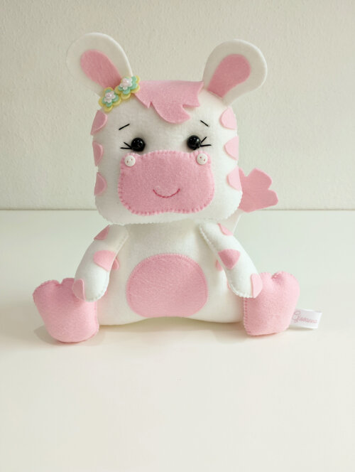 Centro de mesa Safári Rosa Baby em feltro
