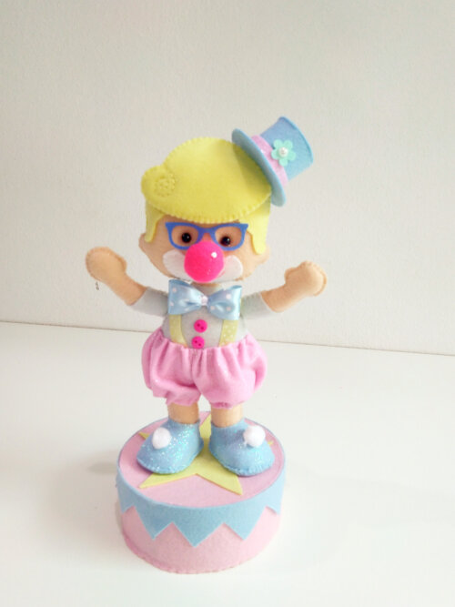 Centro de mesa Circo baby rosa em feltro