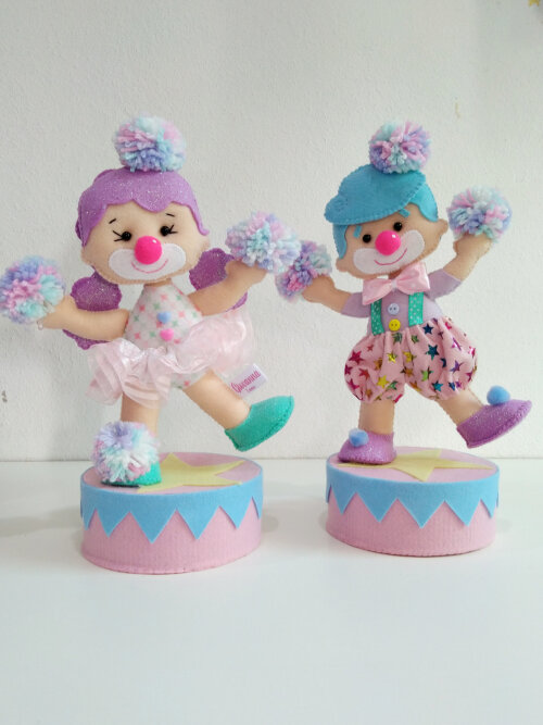 Centro de mesa Circo baby rosa em feltro
