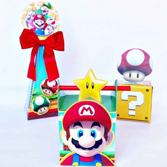 Caixa Canudo 3d - Super Mario