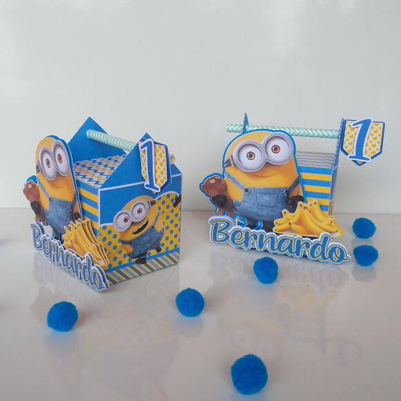 Caixa Canudo 3d Minions