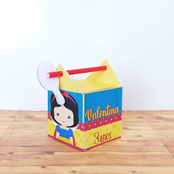 Caixa Canudo Branca de Neve Cute