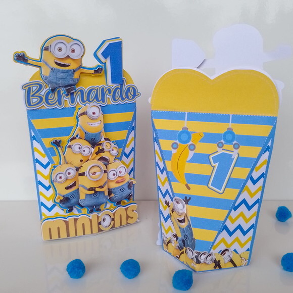 Caixa Coração 3d Minions