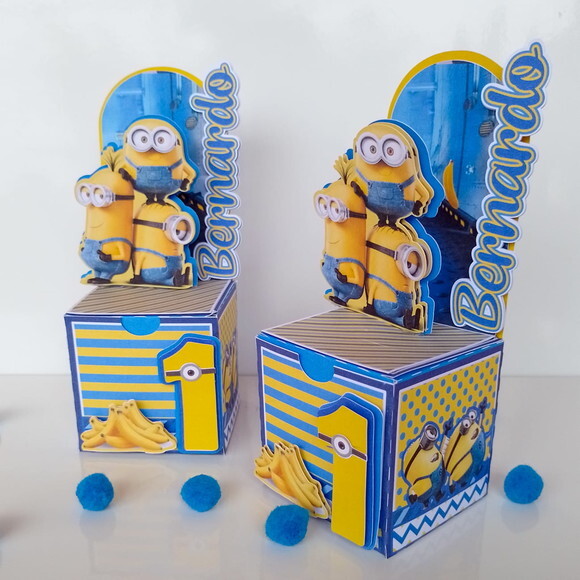Caixa Cubo 3d Cenário Minions