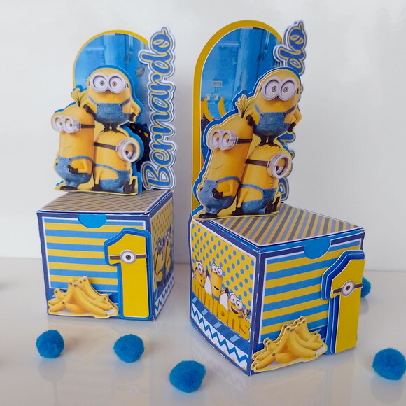 Caixa Cubo 3d Cenário Minions