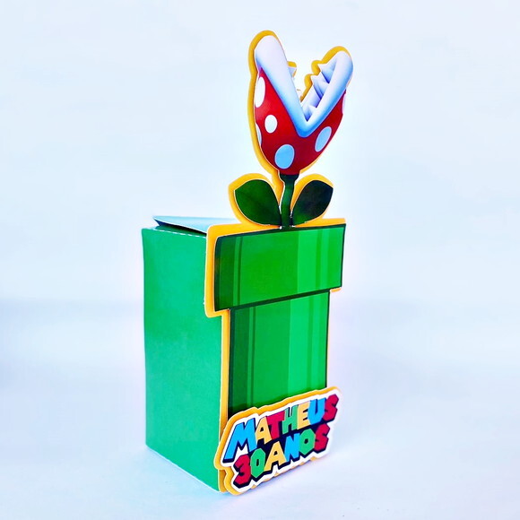 Caixa Laço 3d - Super Mario