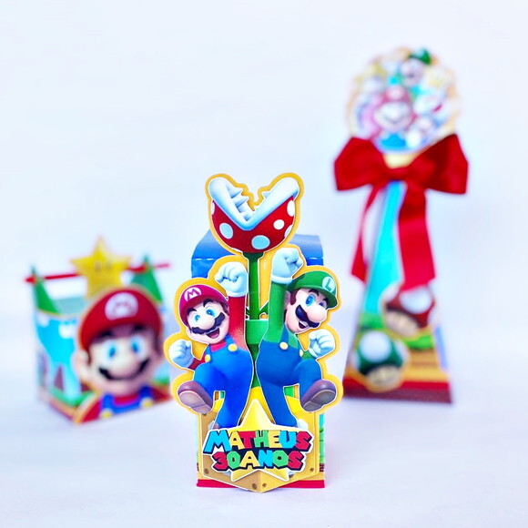 Caixa Laço 3d - Super Mario Bros