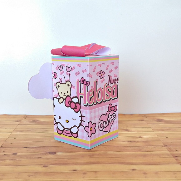 Caixa Laço Personalizada Hello Kitty
