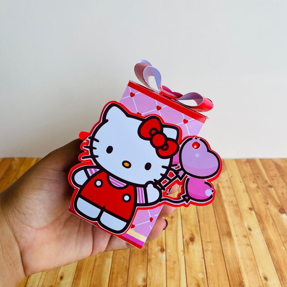 Caixa Laço Personalizada Hello Kitty Vermelha