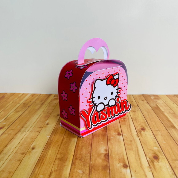 Caixa Maletinha Personalizada Hello Kitty Vermelha