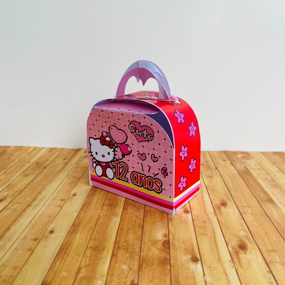 Caixa Maletinha Personalizada Hello Kitty Vermelha