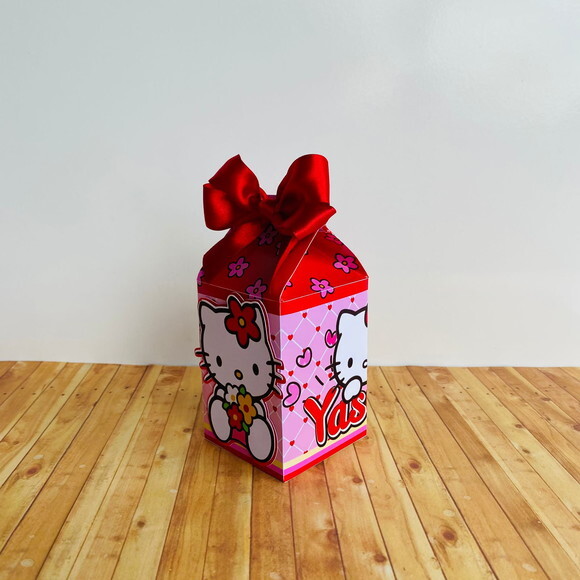 Caixa Milk Personalizada Hello Kitty Vermelha