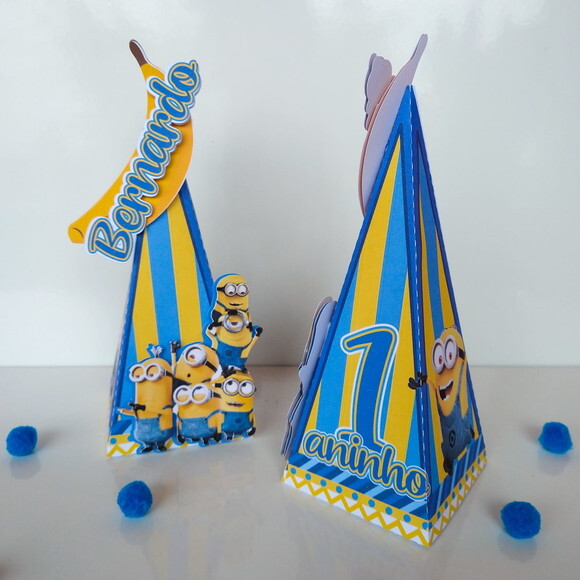 Caixa Pirâmide 3d Minions