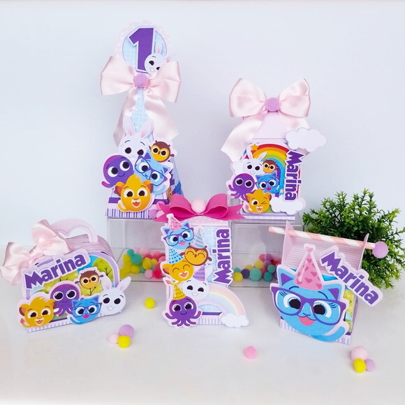 Kit 20 Caixas Personalizadas Bolofofos Menina
