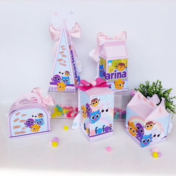 Kit 25 Caixas Personalizadas Bolofofos Menina