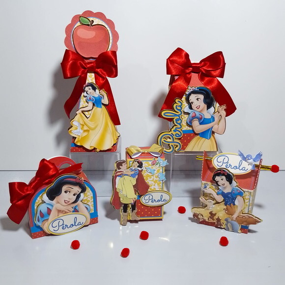 Kit 30 Caixas Personalizadas Branca de Neve