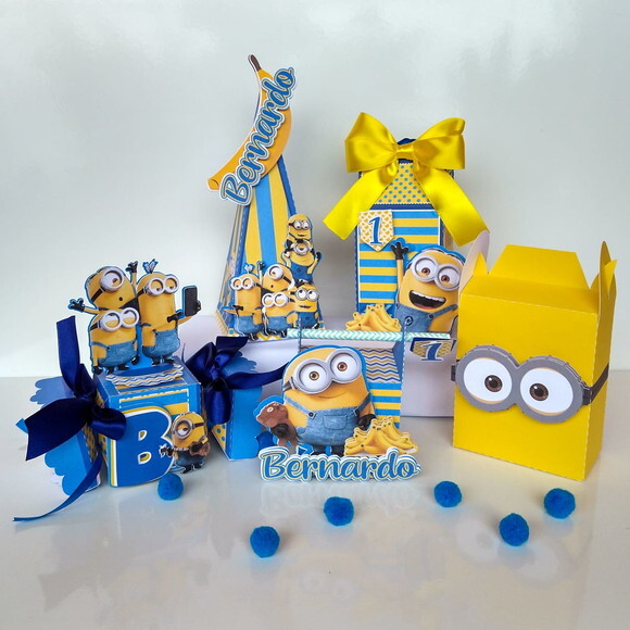 Kit 30 Caixas Personalizadas Minions
