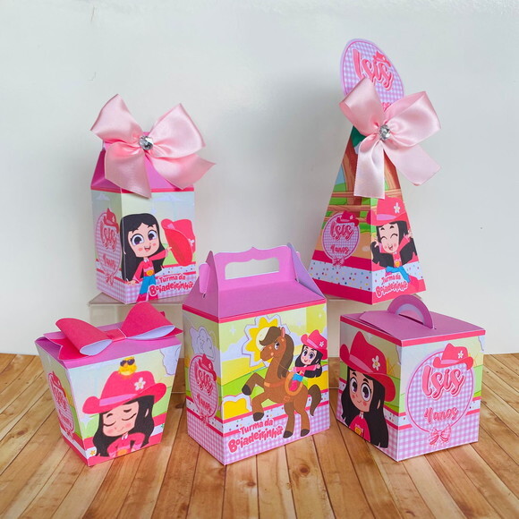 Kit 50 Caixas Personalizadas Básicas Turma da Boiadeirinha