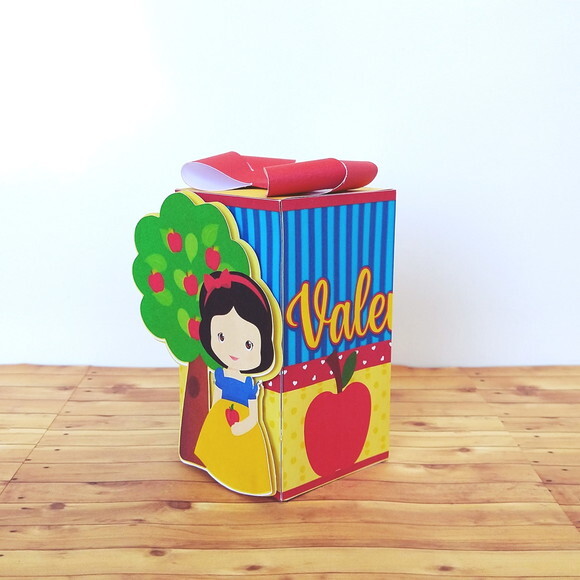 Kit 50 Caixas Personalizadas Branca de Neve Cute