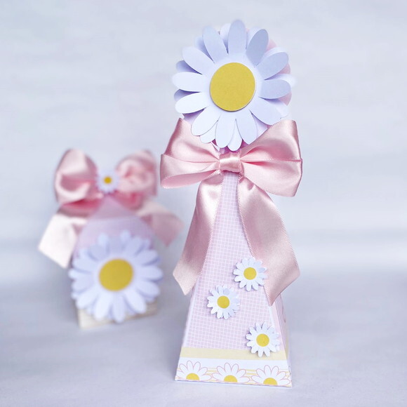 Kit 50 Caixas Personalizadas Margaridas