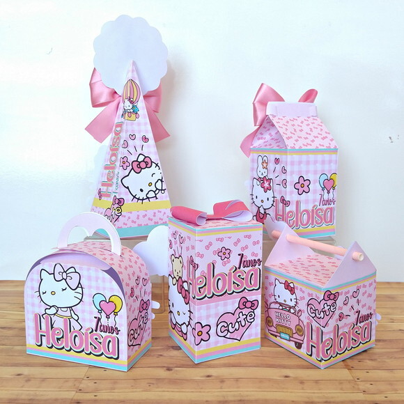 Kit 50 Caixas Personalizas Hello Kitty
