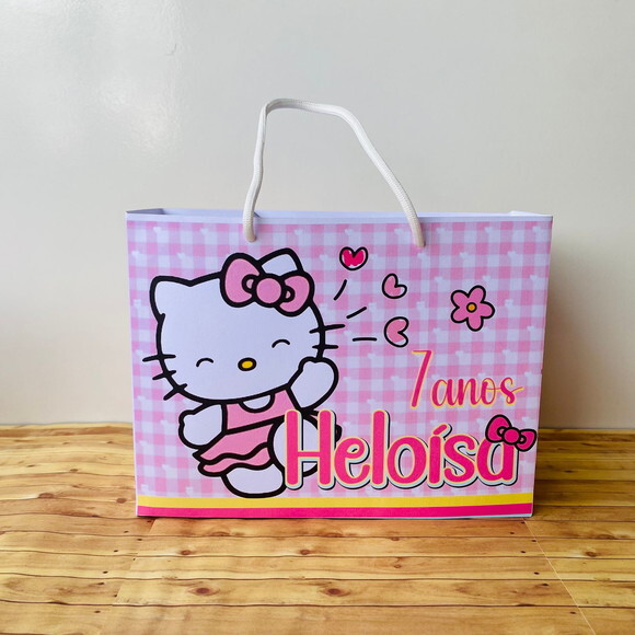 Sacola m Personalizada Hello Kitty