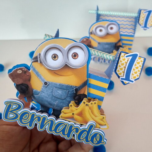 Caixa Canudo 3d Minions