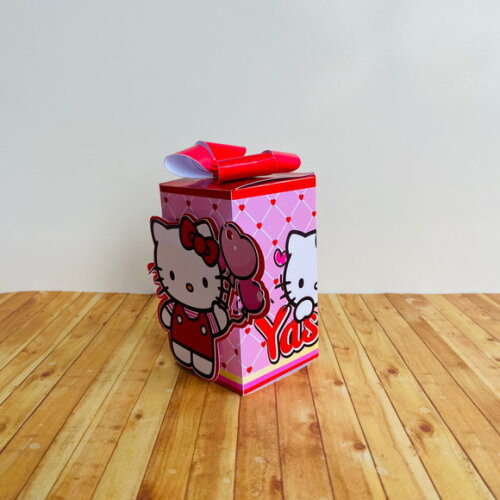 Caixa Laço Personalizada Hello Kitty Vermelha