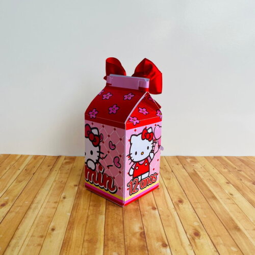 Caixa Milk Personalizada Hello Kitty Vermelha