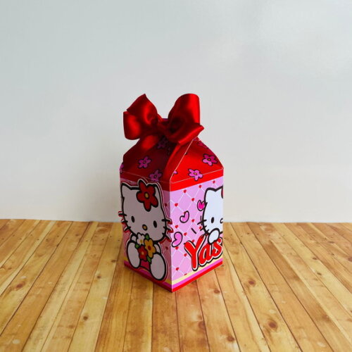 Caixa Milk Personalizada Hello Kitty Vermelha