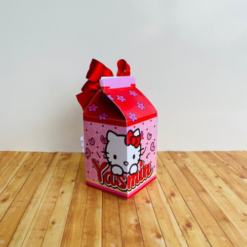 Caixa Milk Personalizada Hello Kitty Vermelha