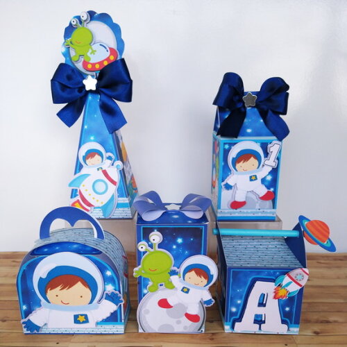 Kit 25 Caixas Personalizadas Astronauta