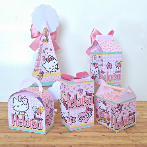 Kit 25 Caixas Personalizas Hello Kitty