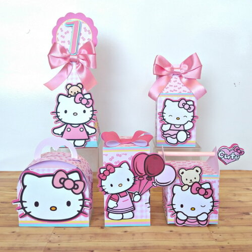 Kit 25 Caixas Personalizas Hello Kitty