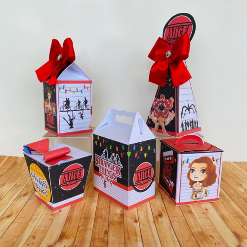 Kit 30 Caixa Básicas Personalizadas Stranger Things