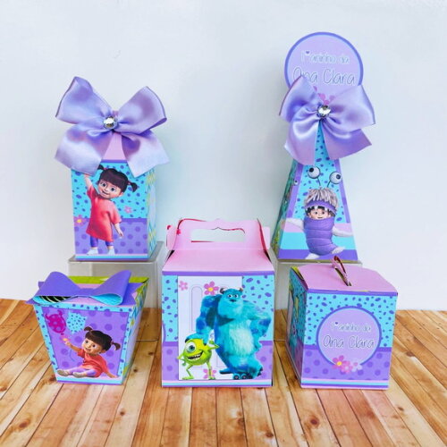 Kit 30 Caixas Personalizadas Básico Boo Monstros S.a