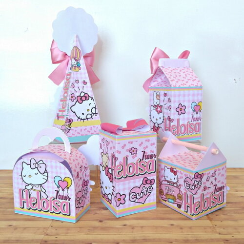 Kit 30 Caixas Personalizas Hello Kitty