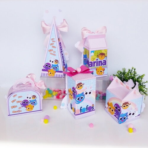 Kit 40 Caixas Personalizadas Bolofofos Menina