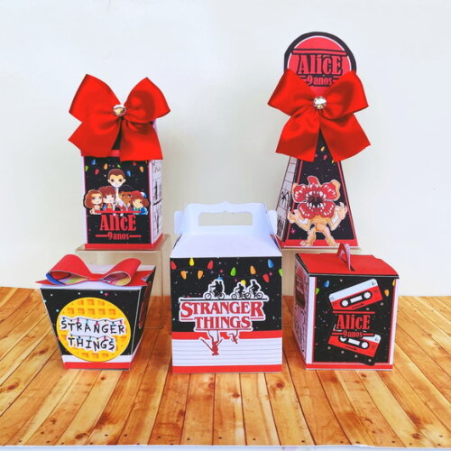 Kit 50 Caixa Básicas Personalizadas Stranger Things