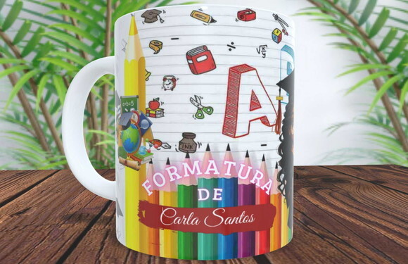 1 Caneca de Porcelana Abc Glow 325 ml