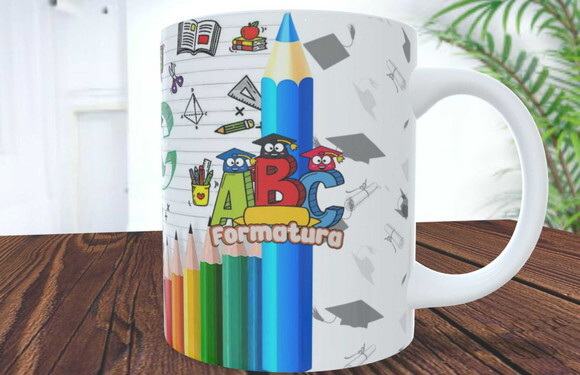 1 Caneca de Porcelana Abc Glow 325 ml